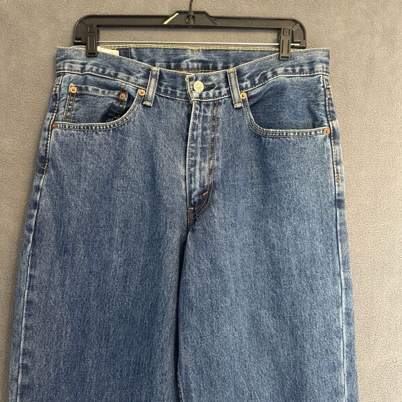 Levis 550 Relaxed Straight Jeans Mid Rise Medium Wash Mens 33x34 Actual 32x32 - Picture 3 of 10